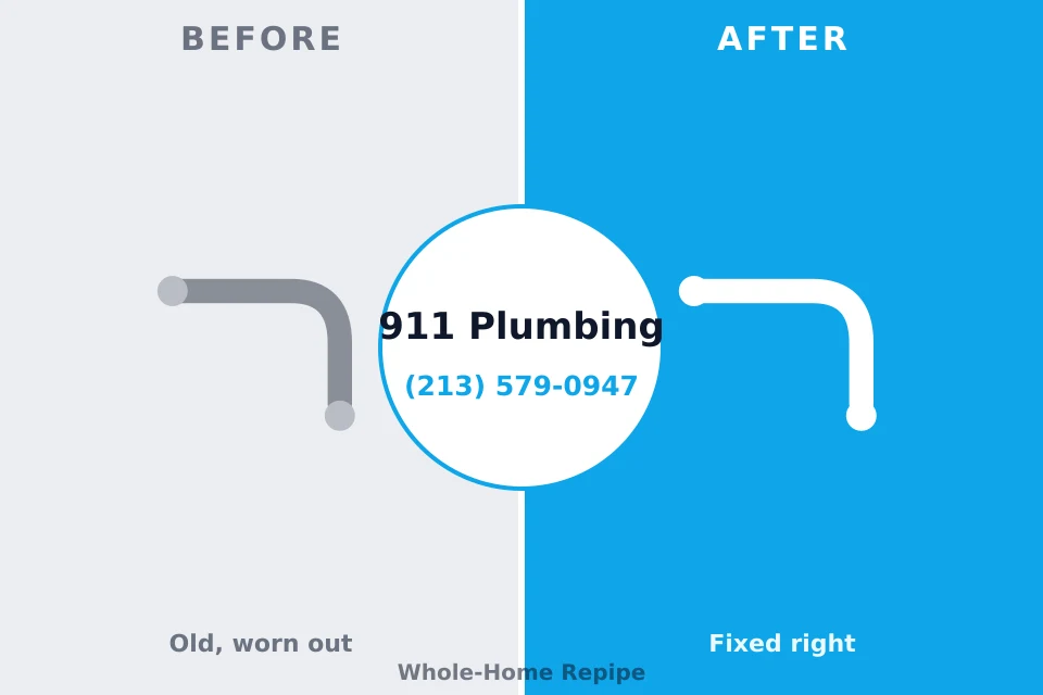 Before and after: plumbing repair Morgantown, WV